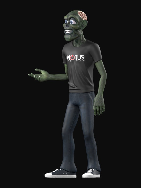 A 3D-printed figure of Larry the Zombie, 150 millimetres tall