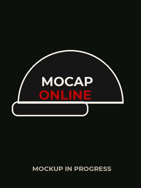 The MoCap Online hat: a black cap with the MoCap Online name (mockup in progress)